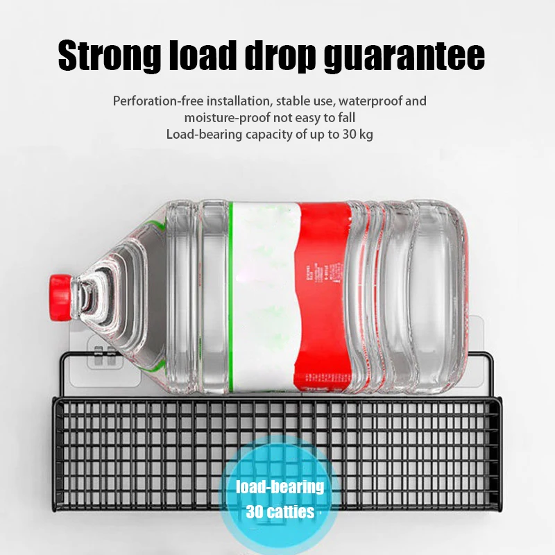 1PC Multifunctional Bathroom Organiser Toiletries Organiser No-Punch Bathroom Shelf Kitchen Wall Mount Storage Rack bathroom hardware set,bathroom hardware accessories