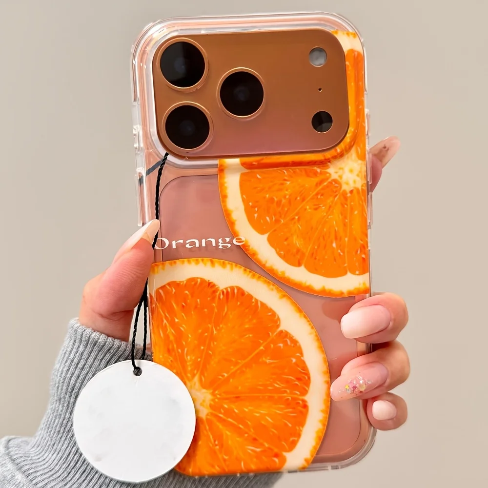 Creative Trendy Orange Fruit Transparent Soft Clear Phone Case