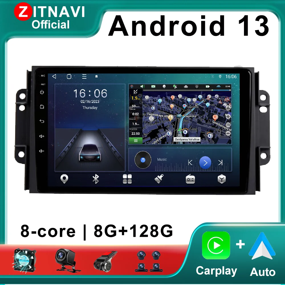 

Android 13 For Chery Tiggo 3X tiggo 3 2 2016 - 2018 Car Radio No 2din RDS ADAS SWC Player Navigation GPS Multimedia WIFI 4G AHD