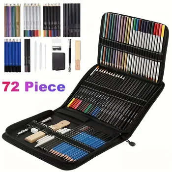 Art professionnel 72 pièces ensemble d’art croquis dessin crayon Kit crayon