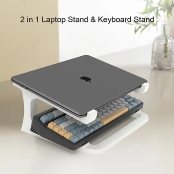 Supporto ergonomico per laptop con supporto per tastiera - supporto da scrivania portatile, adatto per MacBook, PC, tablet - robusto