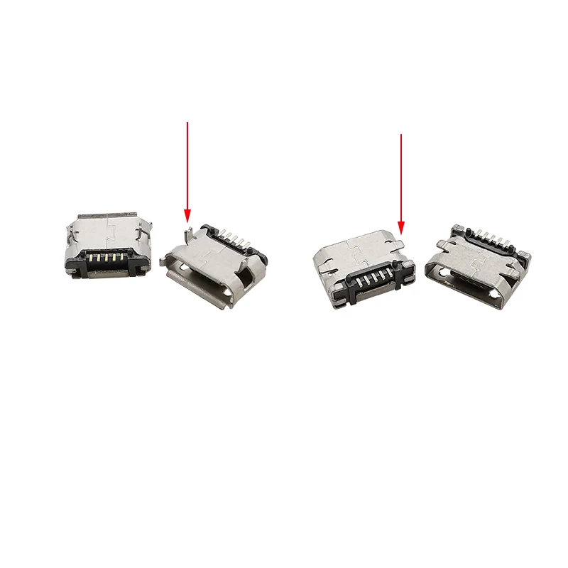 BIlinli 10 Pezzi Micro USB B Presa Femmina 180 Gradi SMD SMD SMT a saldare a 5 Pin