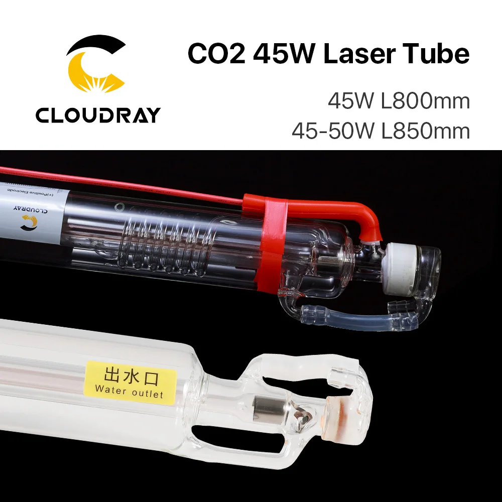 Cloudray co2 sklo laser trubice dýmka dia.50mm 55mm 800MM 850MM 45-50W sklo laser lampa pro CO2 laser gravírování řezací stroj