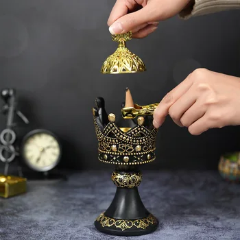 Resin Aromatherapy Furnace Arabian Islam Incense Burner Middle East Censer for Home Decor Air Purification Sandalwood Stove