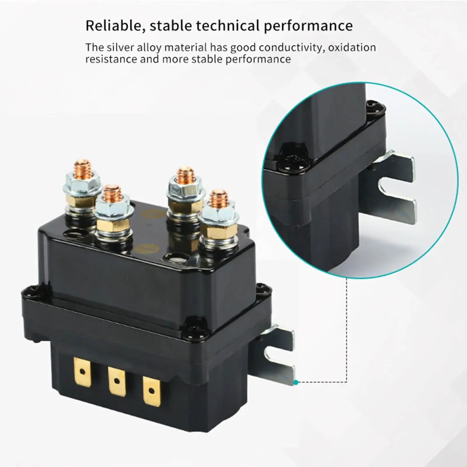 Winch Solenoid Relay 12V 250A Replacement Universal Spare Parts Winch Solenoid Relay Contactor for ATV SUV Premium Durable