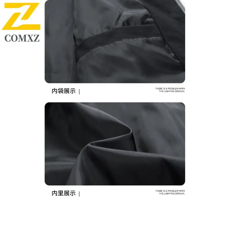 COMXZ Mens Jacket Minimalist Hooded Design Mountaineering Windproof Motorcycle Jacket Daily Style Lightweight Autumn Clothing
