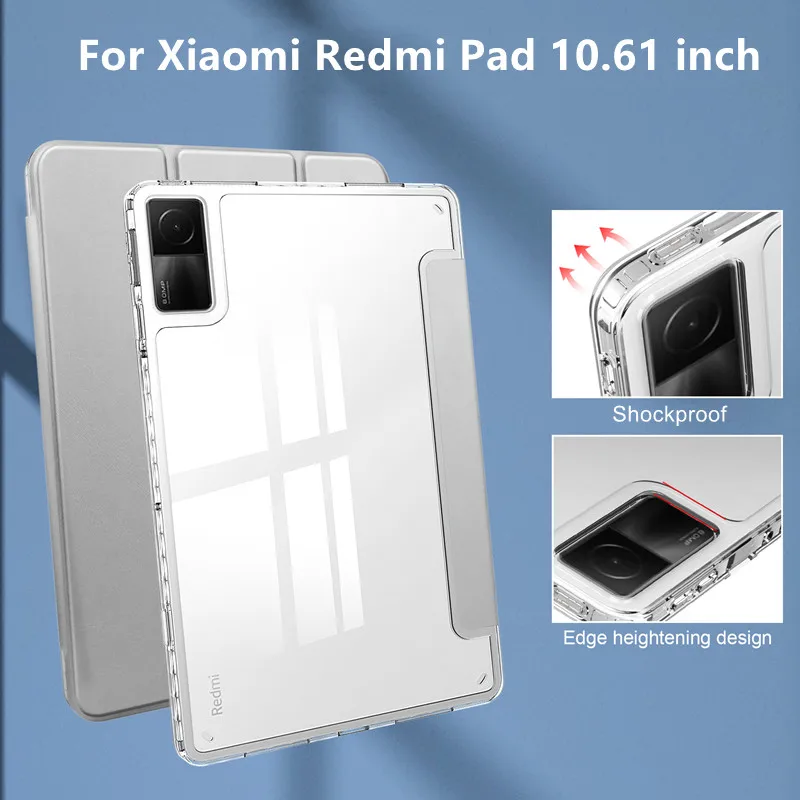 Per Xiaomi Redmi Pad 2022 Custodia Per Tablet Mi Pad 6 Pro Clear Back Shell Funda Per Xiaomi Redmi Red Mi Pad 10.61 Smart Cover Funda