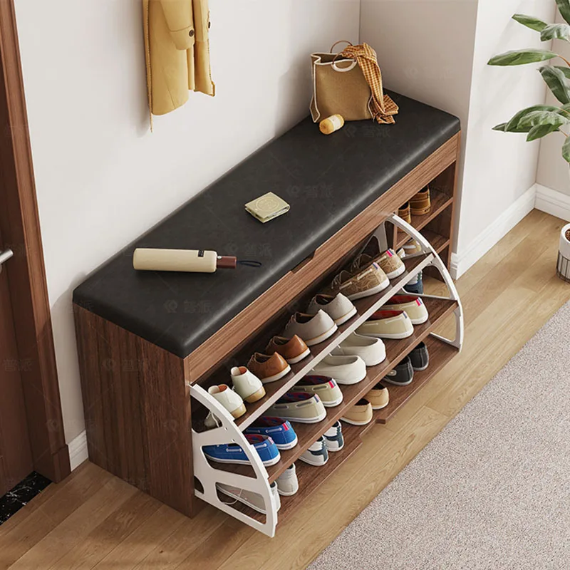 

Slippers Shelves Shoe Stand Storage Luxury Minimalism Shoe Stand Accent Multi Layer Floor Wooden Gabinete Living Room Furniture