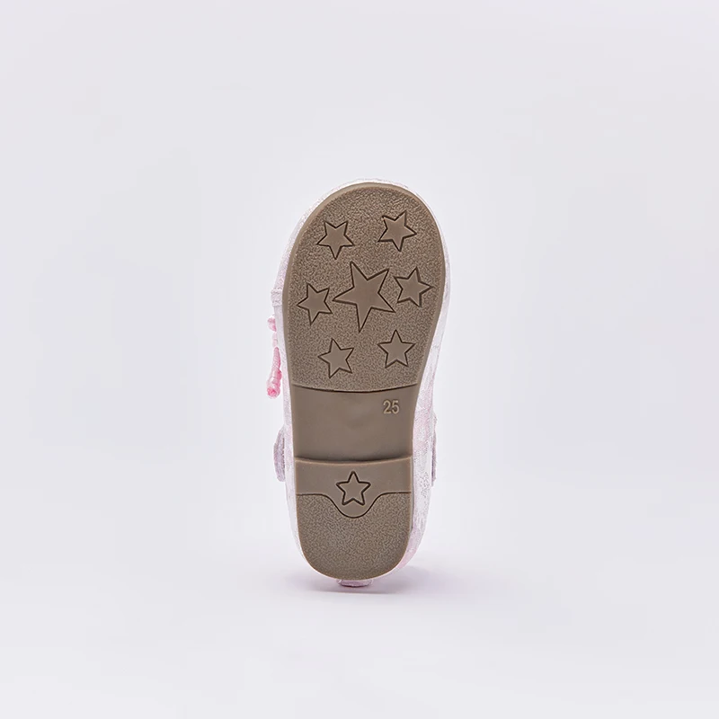 Dave Bella Spring Girls Leather Shoes Light Pink Outdoor Casual Shoes Satin Patterned Children Princess DB1247805