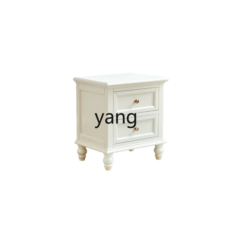 

Yjq Solid Wood Bedside Cabinet Full Cream Bedroom Bedside Storage Storage