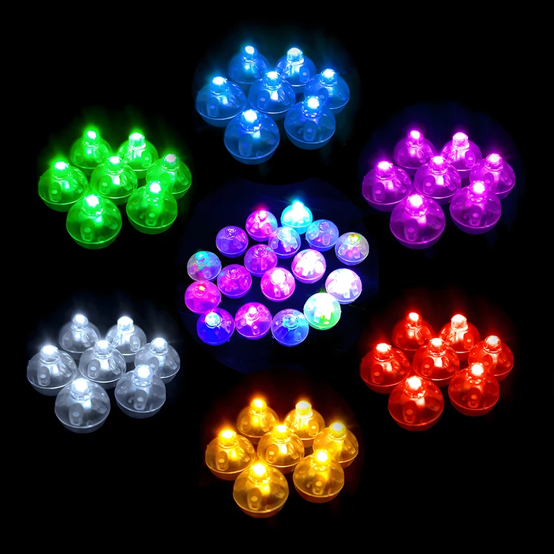 10/50/100Pcs Small Round Ball Light Tumbler Ball Switch LED Flash Luminous Lamps Lantern Light for Birthday Party Glow Decor