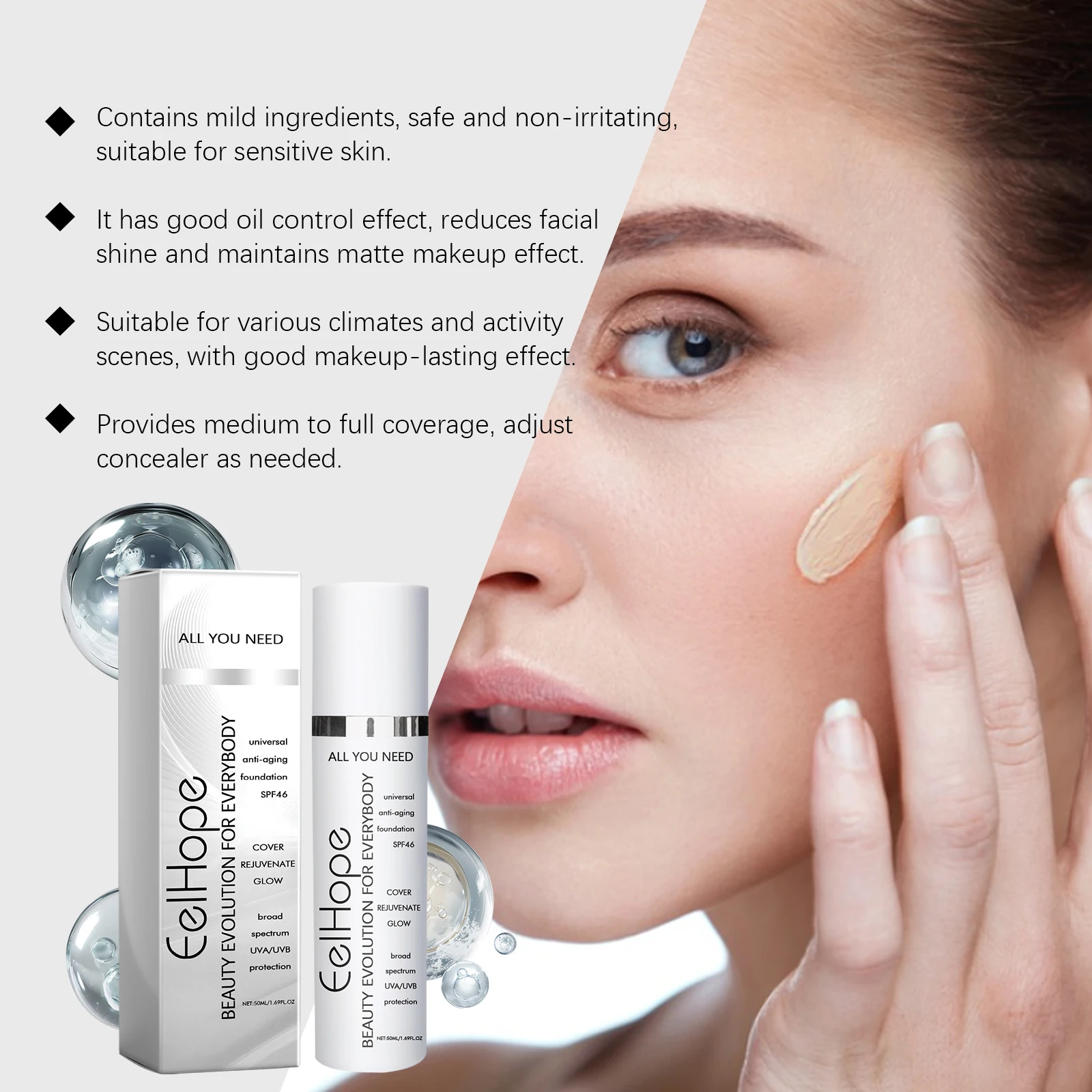 5 Piece Liquid Foundation Concealer Set