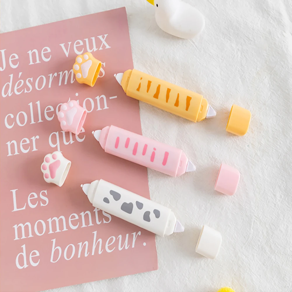 2 In 1 Cat Paw Correction Tape Eraser Novelty Double-head Tape Point Glue Student School Office Supply Stationery