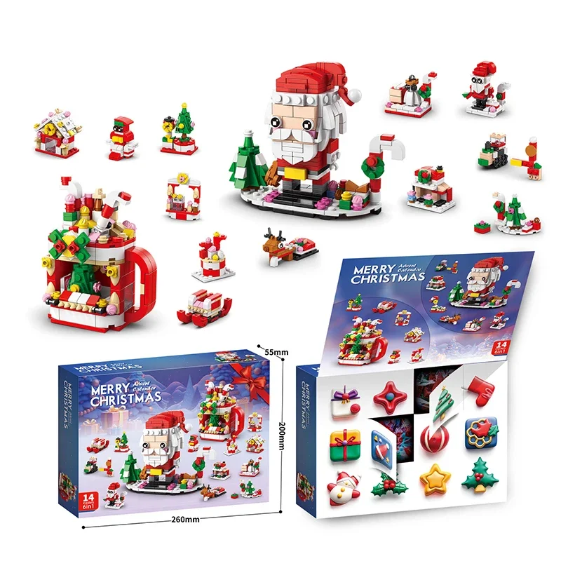 Christmas Building Blocks Set Box Kids Toys Xmas Advent Calendar Bricks Diy Kit Gift for Children 6 Years Old and Above christmas countdown calendar