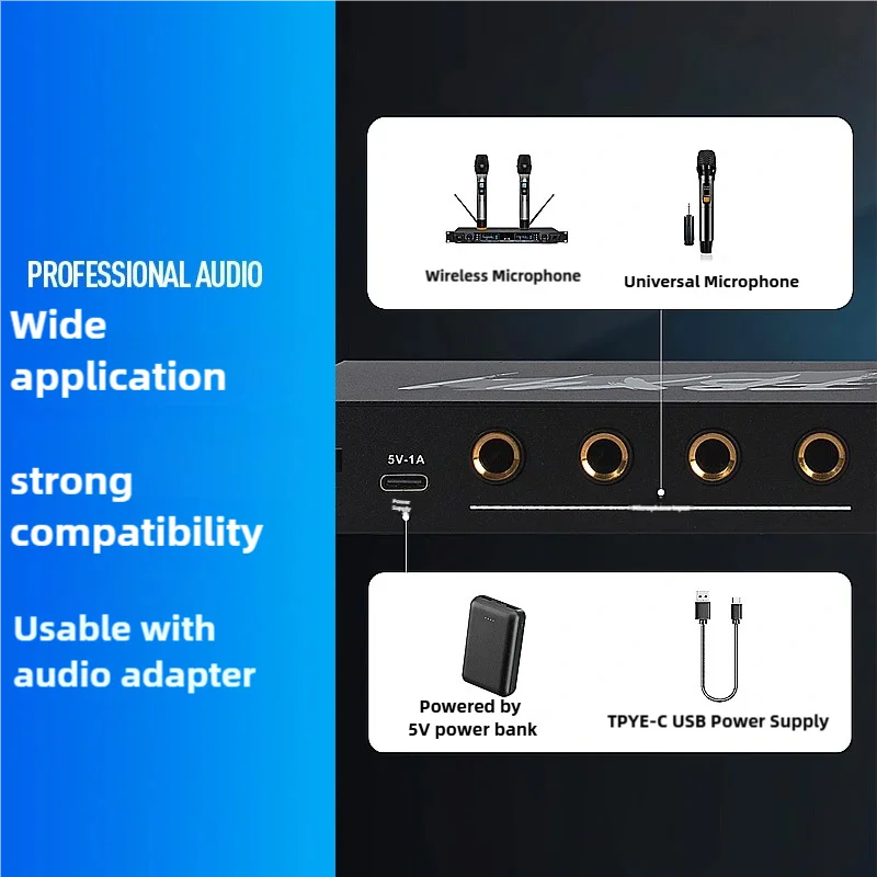 Fbx4.1 Feedback Suppressor 4 Channel Multifunctional Accessories High Performance Processor for Meeting Stage KTV Party Home