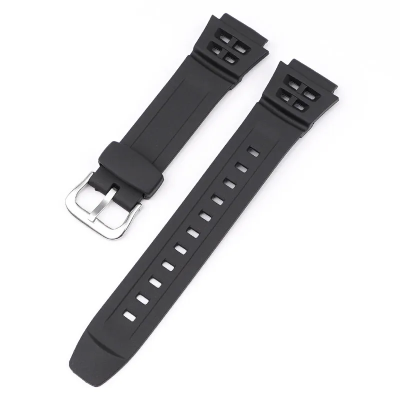 Premium 18mm Black Silicone Rubber Watch Strap with Pin Buckle