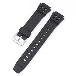 Premium 18mm Black Silicone Rubber Watch Strap with Pin Buckle - 18mm (Type B silver buckle)