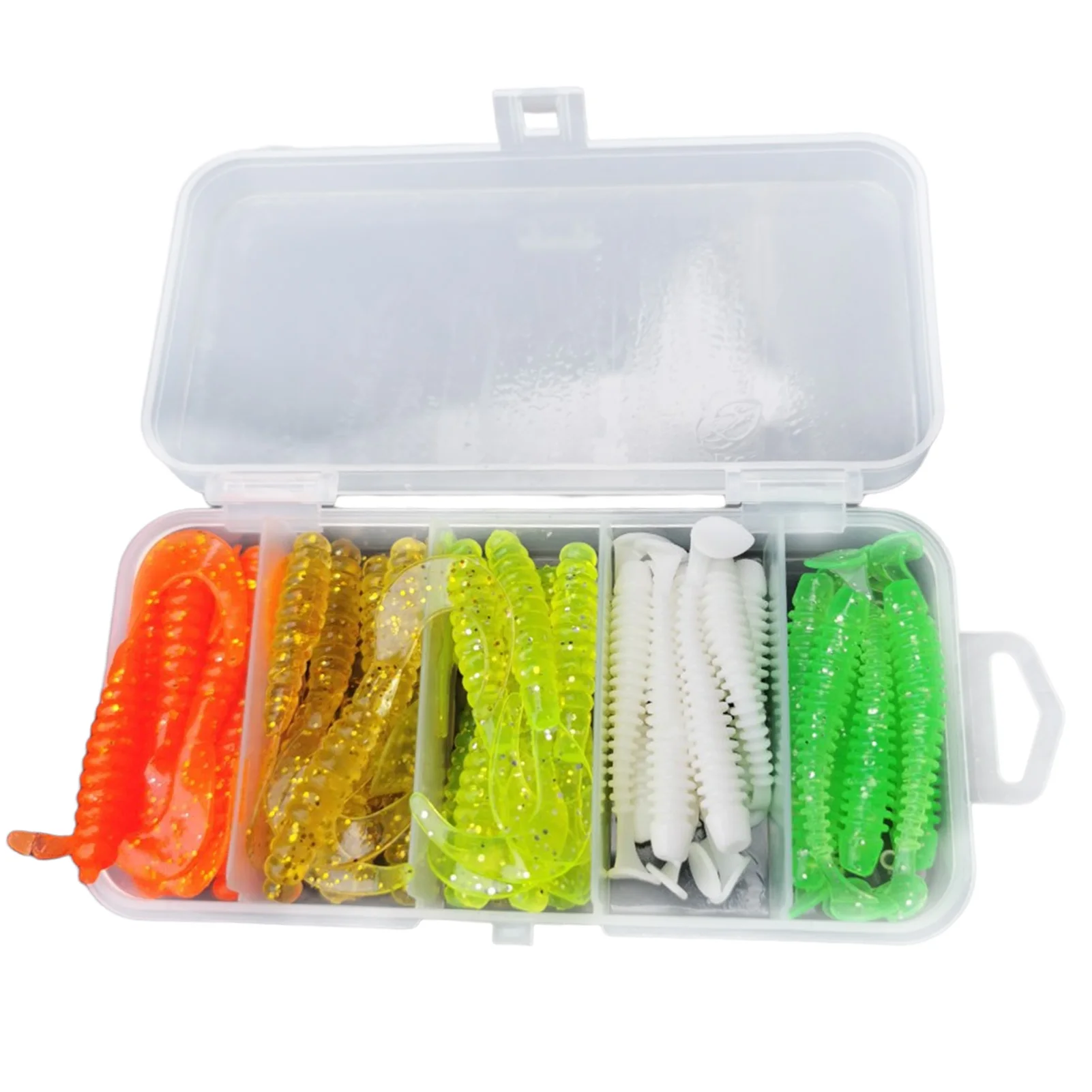 

Soft Plastic Lures Set Bright Colors Flexible Worms Lures Bait for Halibut Squid Marlin Perch XR-Hot