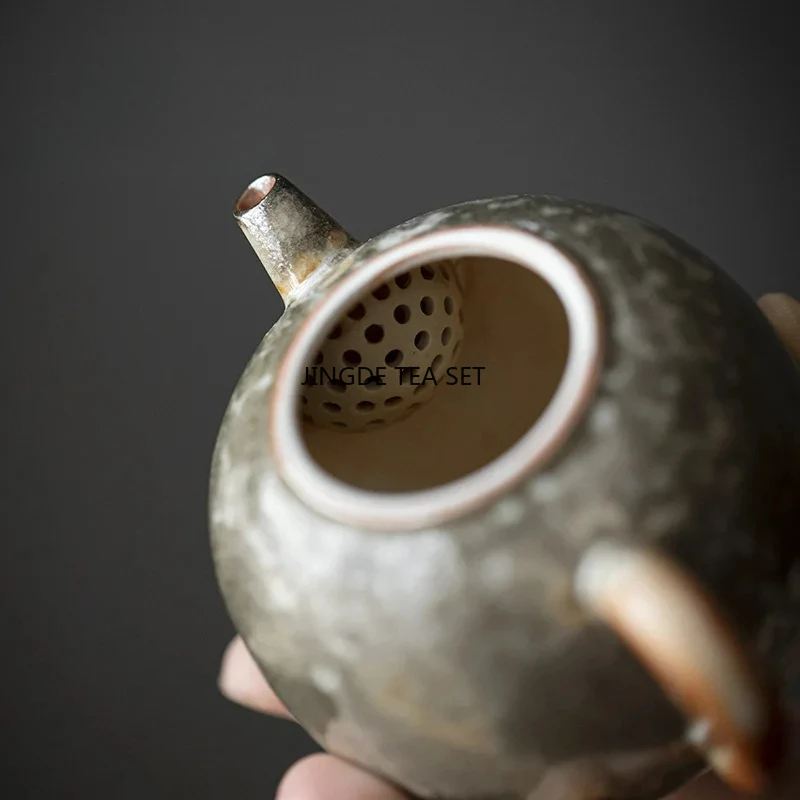 Exquisite wooden fired porcelain teapot Japanese ink dragon household tea pot with filter Kung Fu tea set craft gift