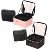 Cosmetic Pouch with Dividers Capacity Cosmetic Bag with Led Mirror Multi Compartments Portable Travel Makeup for Artists 6