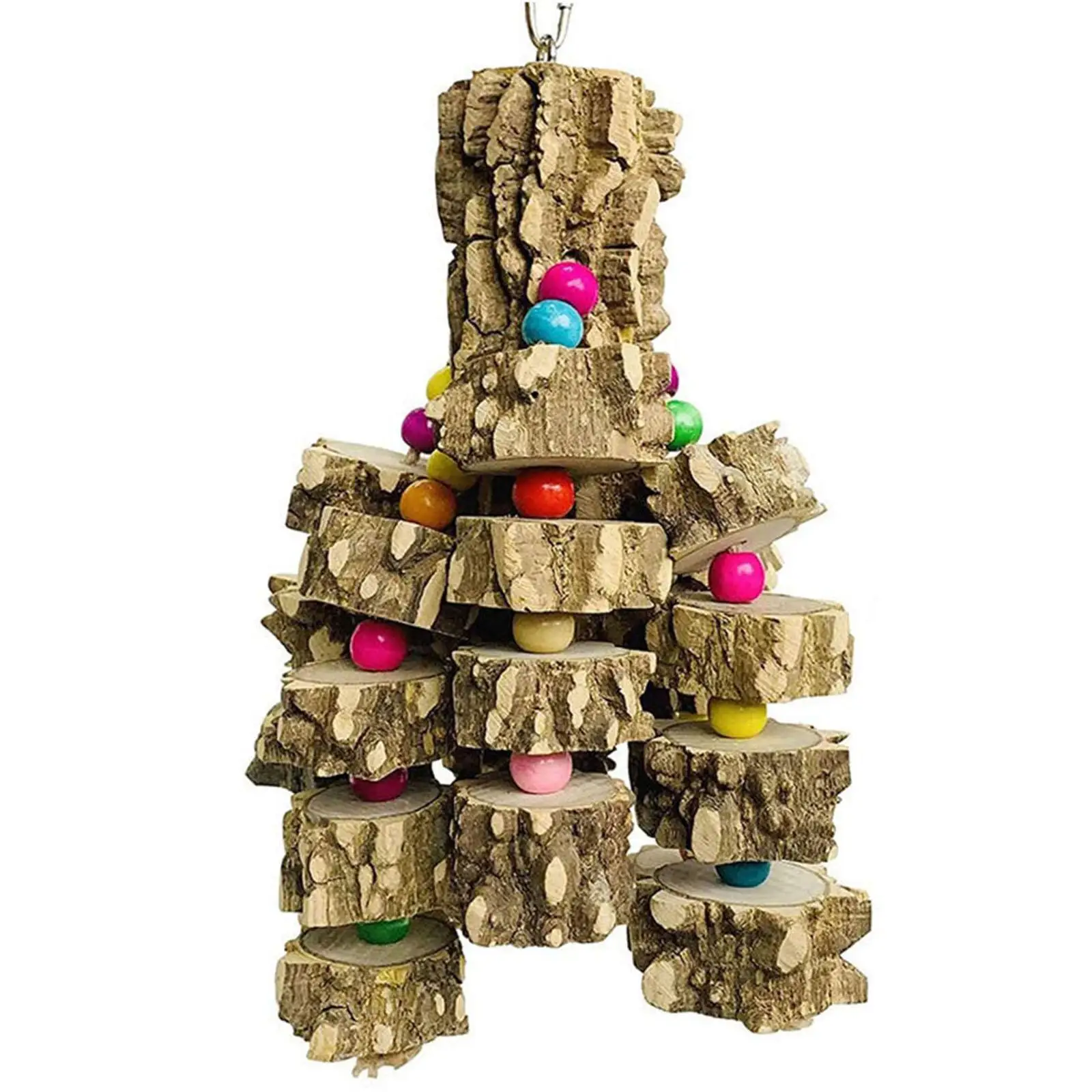 Large Bird Parrot Toy Cage Natural Wooden Blocks Bird Chewing Toy Parrot Cage Bite Macaws Cockatoos Accessoires parrot toy bird toy