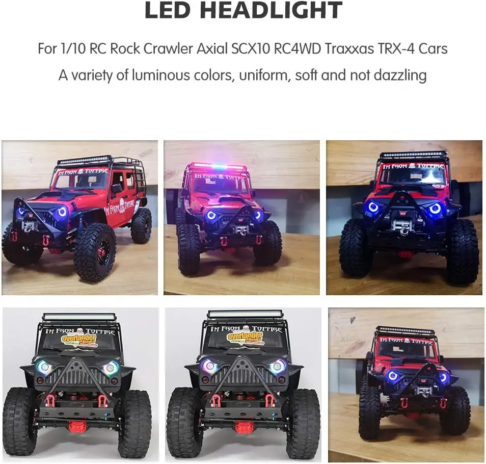 RC LED Light Kit Headlights Angel Eyes with 12 Modes for