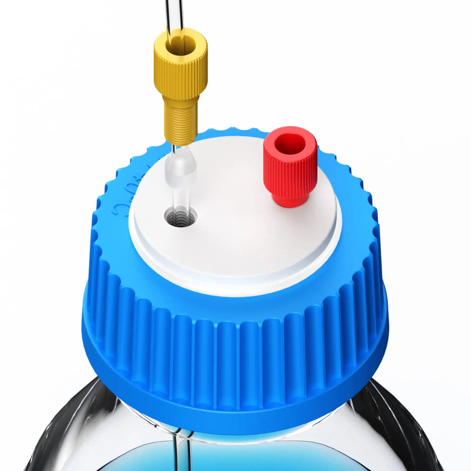 Glass Bottle Filling Cap GL45 2-Port Safety Filling Cap for Tubing