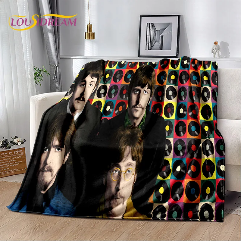 3D 클래식 록 밴드 B-Beatles HD 부드러운 봉제 담요, 플란넬 담요, 거실 침실 침대 소파 커버