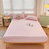 Plaid Pink Fitted Sheet & Pillowcase Set Durable Polyester Fabric, Hypoallergenic, Quick-Dry Home/Hotel Use Twin/Queen/King Size 3