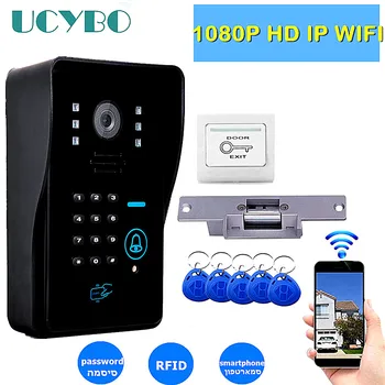 IP wifi video campanello telecamera citofono sistema 1080p HD wireless IR RFID serratura elettrica sicurezza domestica audio video door phone kit