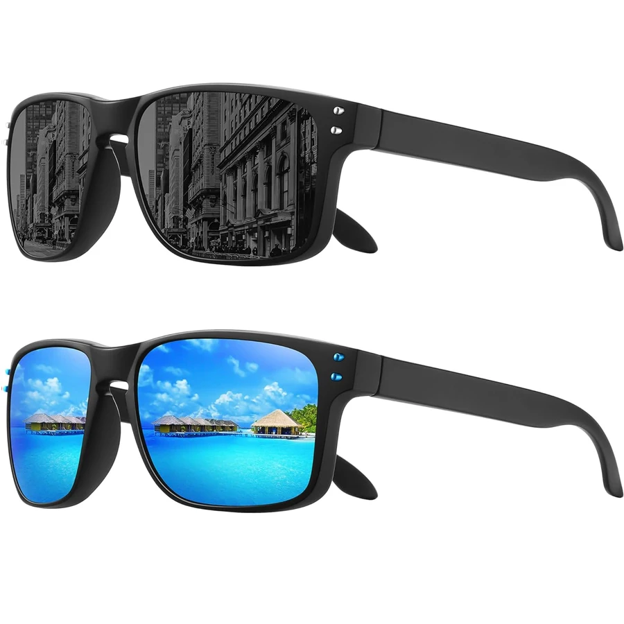 Fashion Polarized Square Sunglasses for Men and Women UV Protection Glasses