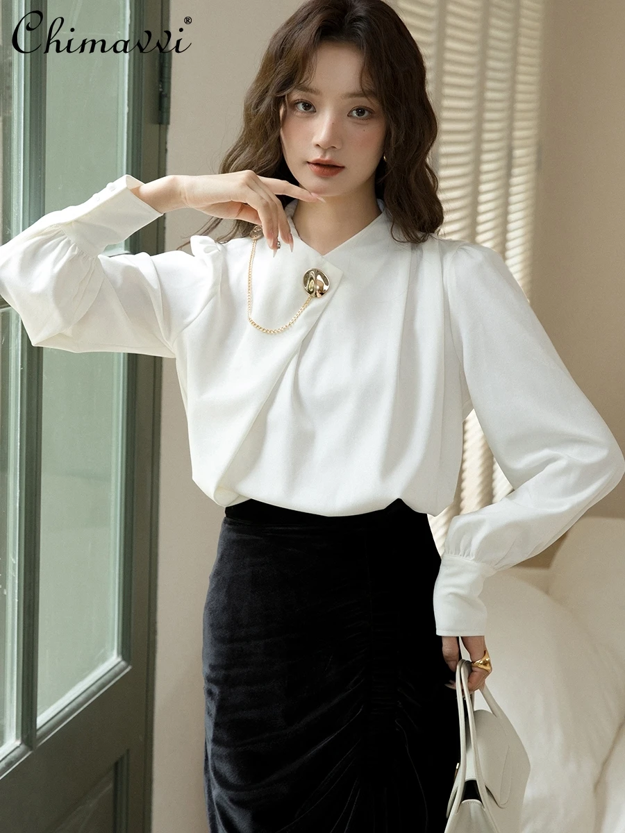 2024-spring-clothes-classical-elegant-artificial-silk-white-shirt-loose-retro-long-sleeve-commuting-elegant-blouse-women's-top