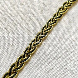 Braided Multi - Color Rope Lace Ribbon - 5 Meters (Black Gold 8mm)