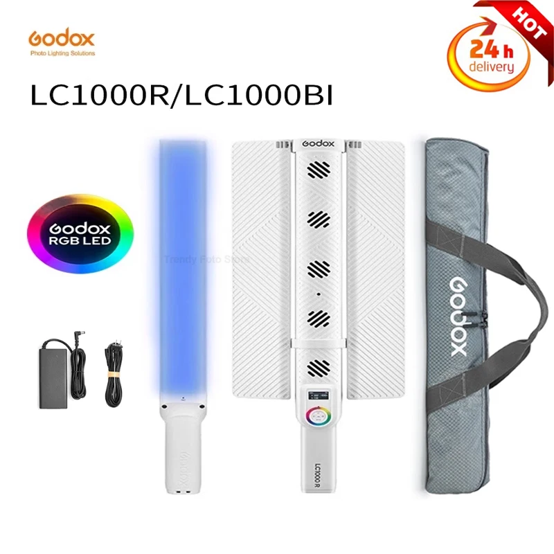 

Godox LC1000 2500K-8500K Bi-Color & RGB Полная Цветовая фонарь для фотосъемки с дистанционным управлением и шторкой