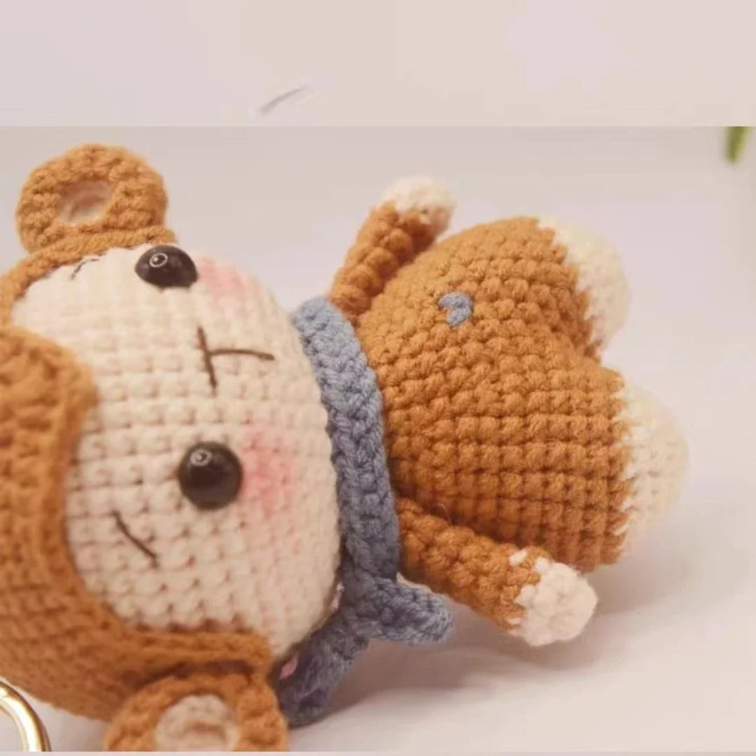 Cute Monkey Handwoven DIY Material Bag Knitting Yarn Keychain Pendant Cartoon Doll Decoration Couple Gift Knit Crochet Supplies 5