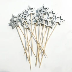 Elegant Pearl - Decorated Bamboo Skewers - 100pcs (Star)