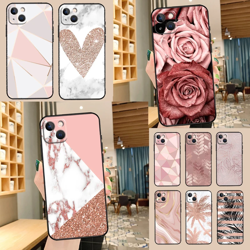 Custodia Love Rose Gold Style Per Iphone 14 15 13 12 11 Pro Max Xr Xs X 8 7 Plus Se 2020 12 13 Mini Cover Per Telefono