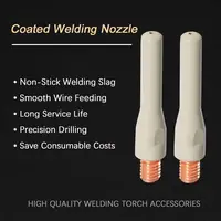 1Pcs Durable Coating Protect Welding Contact Tips 0.8/1.0/1.2mm Copper MIG Nozzle Tip Conductive 45mm Welding Tool Parts - Image 3