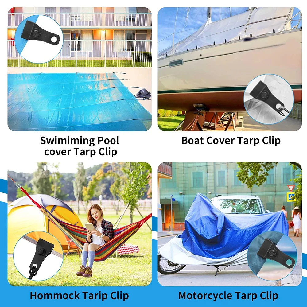 30 Pcs Heavy Duty Tarp Clips - Lock Grip Clamps For Camping, Pool Covers, Awnings, Car Covers & Tarps - View #10