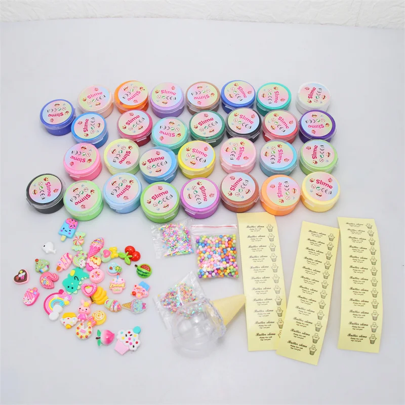 30pack 30ml Butter Slime Kit Fake Candy Scented Slime Fluffy Party Antistress Toys For Kids Boys Girls Birthday Gift 5