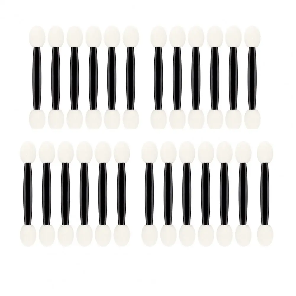 25Pcs  Eyeshadow Stick Applicator Fashionable Burrs-free Double-head Eyeshadow Stick Handheld Wide Application Eye Shadow Brush