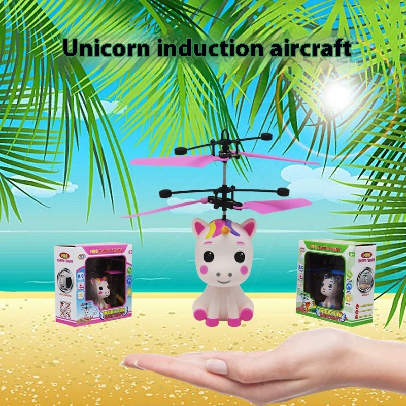 1 Pc Induction Unicorn Helicopter Toy Suspended Children's Induction Aircraft Toy Rechargeable Birthday Gift 5