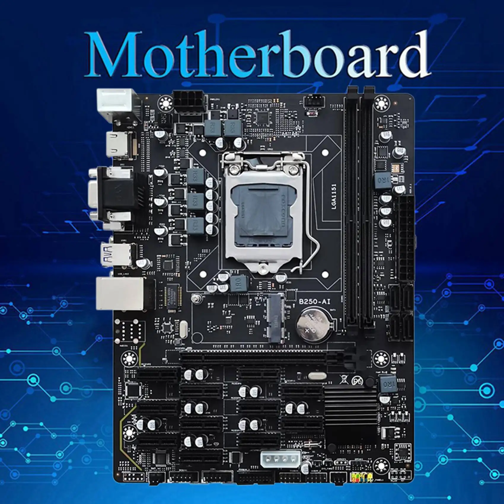 B250 V2.1 BTC Mining Motherboard+Thermal Pad 12XPCIE LGA1151 Dual Channel DDR4 MSATA USB3.0 B250 ETH Mining Motherboard