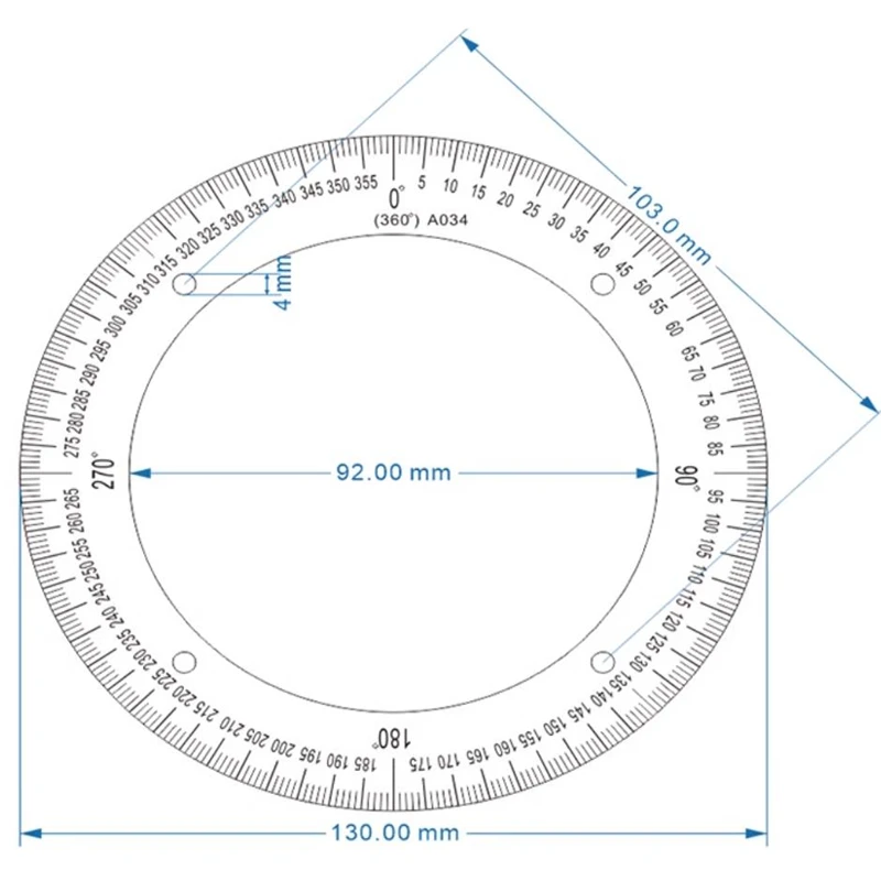 Outer Diameter 130mm Dial Scale Identification Dial Degree Graduated Circle Disk For Machine Tool Measurement Tools 130x92x1mm