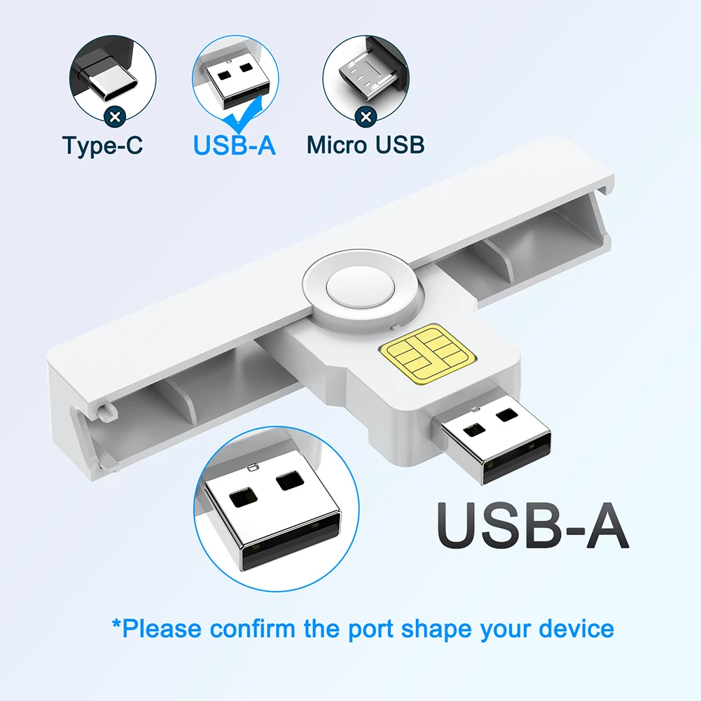 SIM 칩 ID 카드용 휴대용 ID CAC 카드 리더기, USB C타입, USB 공통 액세스, CAC ATM 카드, 비자카드 리더기, USB2.0