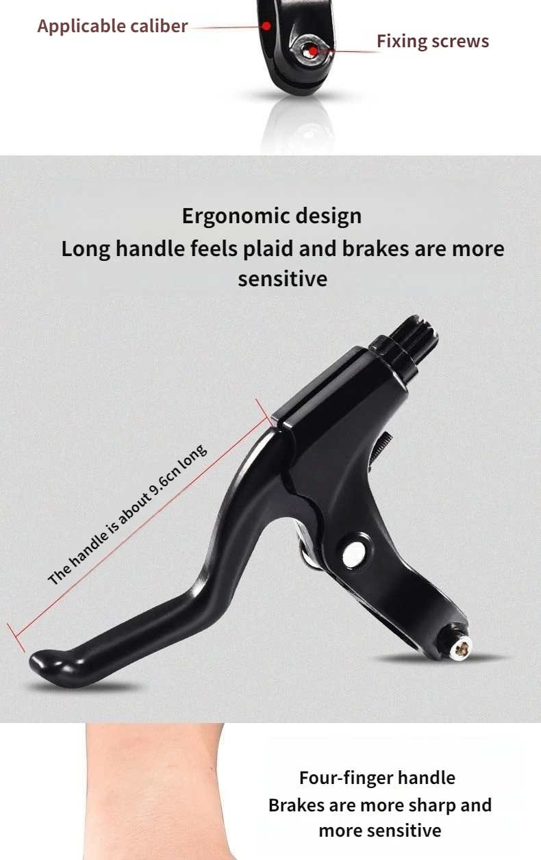 1 paar Aluminium Legierung Fahrrad Bremshebel Ultraleicht 22,2mm Lenker Kompatibel V-Bremse Universal Radfahren Griff – Detail 4