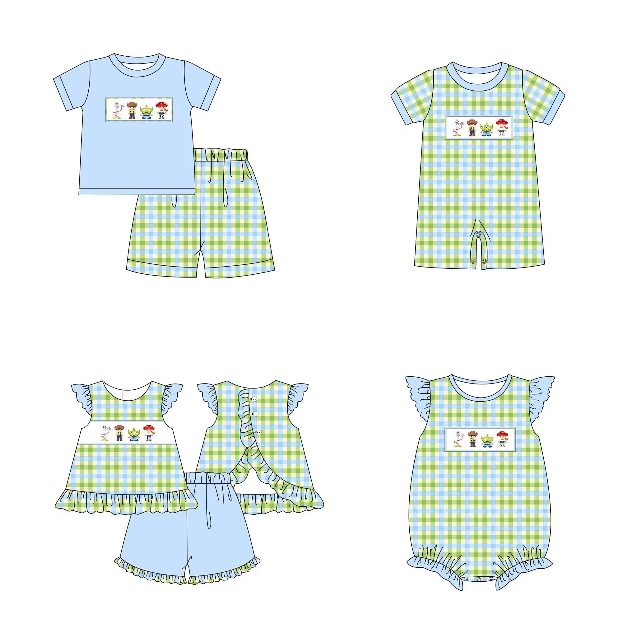

new style summer kids clothes Toddler boys clothes baby girl set newborn baby onesie cartoon print short sleeve set rompers
