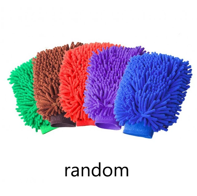 Soft Car Washing Gloves Doublesided Fleece Microfiber Chenille Drying