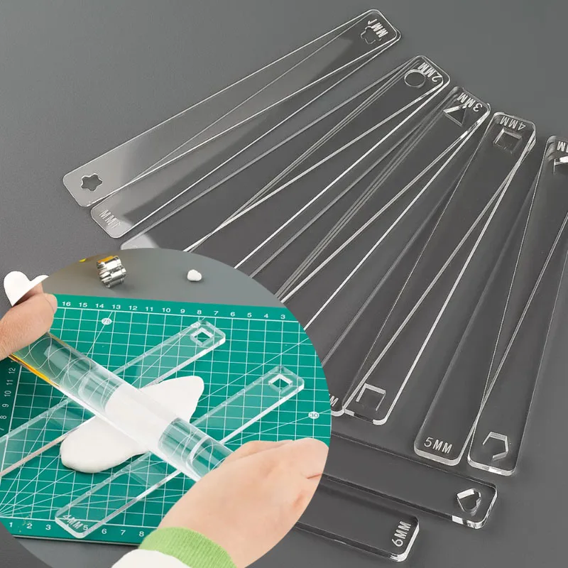 Acrylic Pottery Thickness Balance Rule Tool Set for DIY Clay Rolling