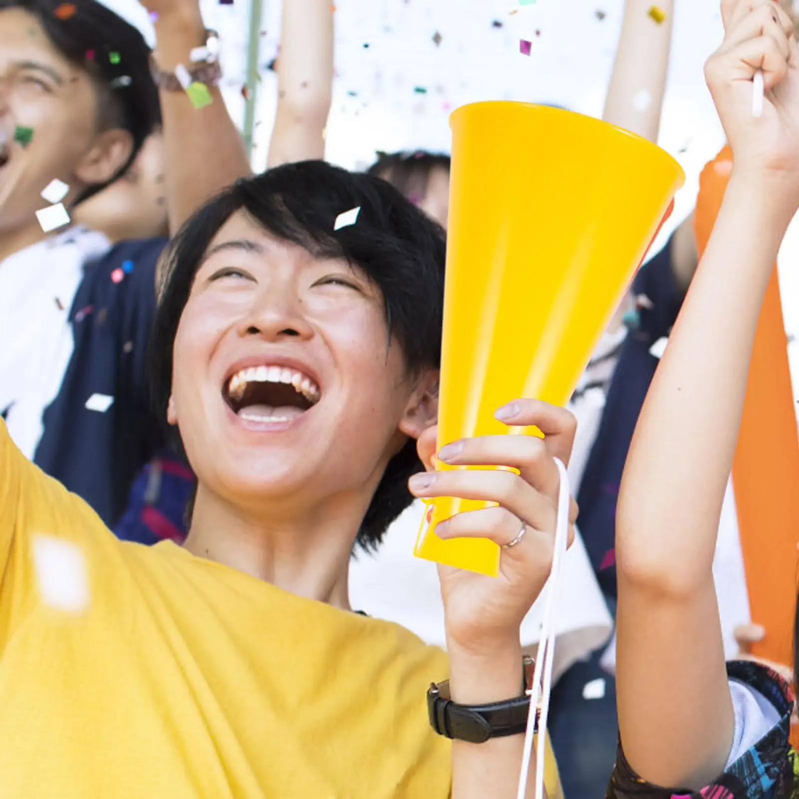 Yellow Plastic Cheer Megaphone Horn Party Noise Maker Toy Loudspeaker Toddler Toys Versatile Ceremonies Concerts Outdoor